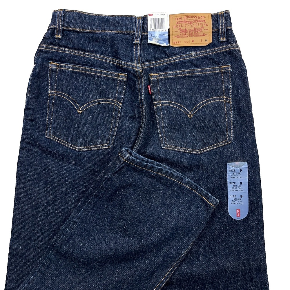 Vintage Levis 517 Jeans Women 9 Jr Low Rise Bootcut Deadstock  29x33 90s 1998